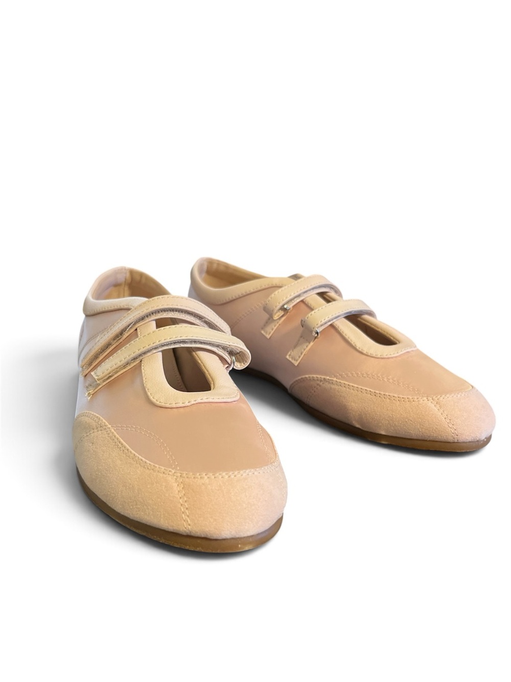 Madden Girl Nude/Tan Dual-Strap Mary Jane Flats